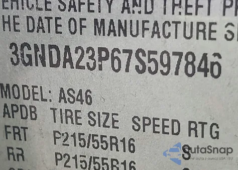 2007 Chevrolet Hhr Lt z USA, uszkodzony, nr VIN 3GNDA23P67S597846